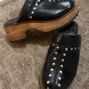 Urban Outfitters Black Studded Mules